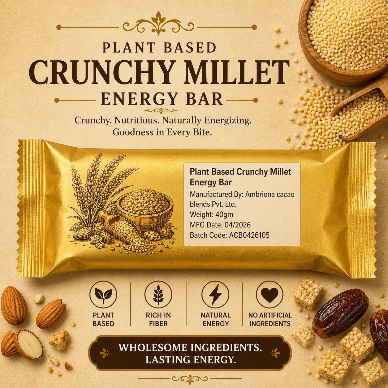 Crunchy Millet Energy Bar