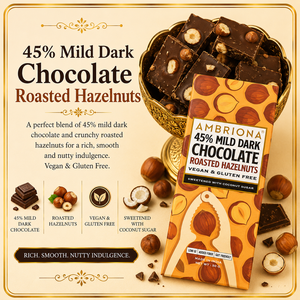 45% Mild Dark with Hazelnuts