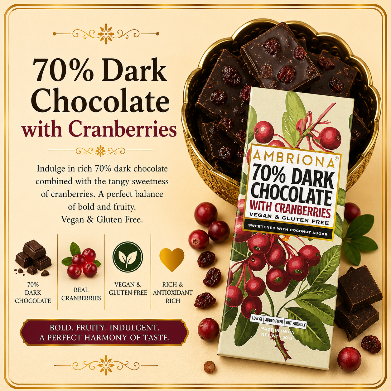70% Dark with Cranberries
