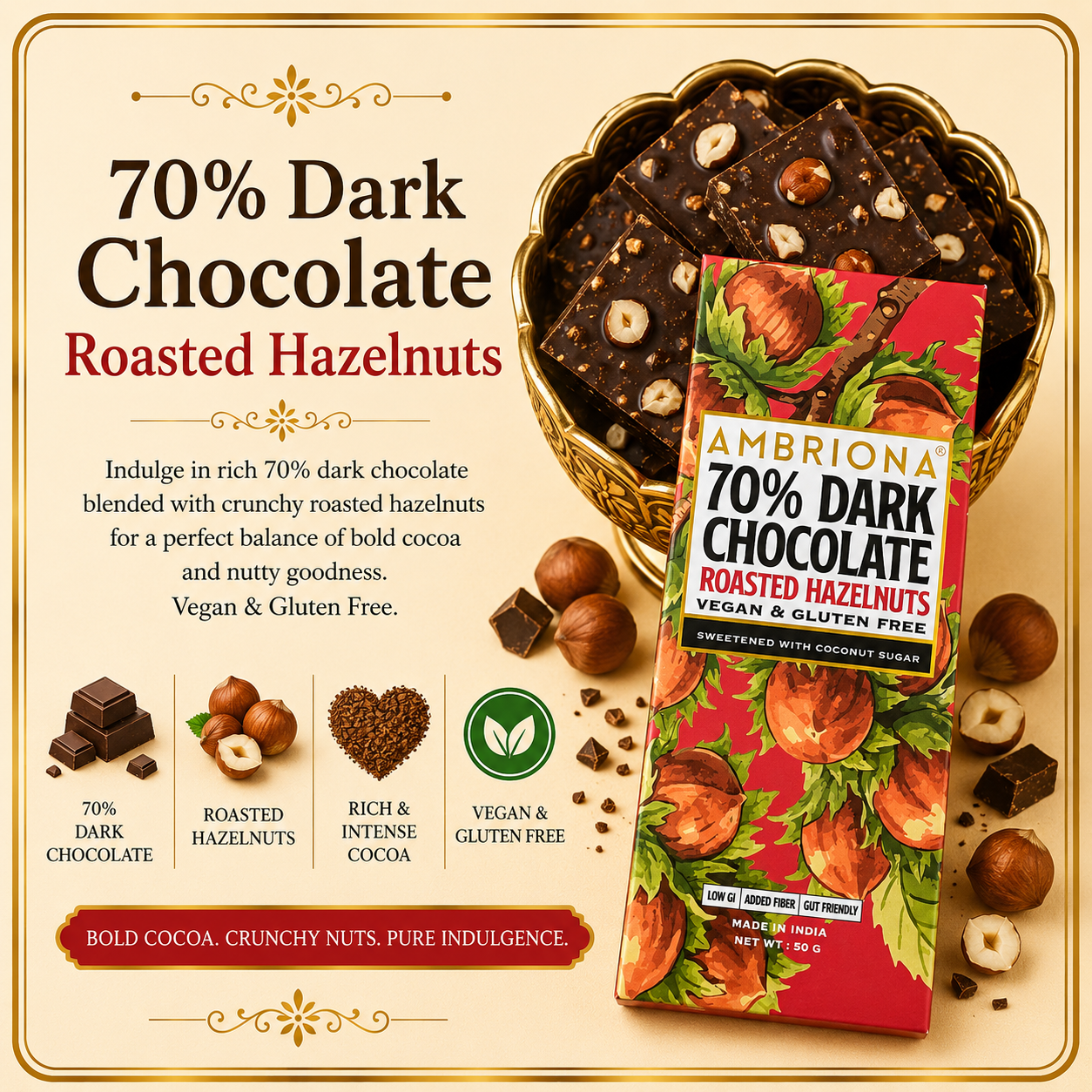 70% Dark with Roasted Hazelnuts