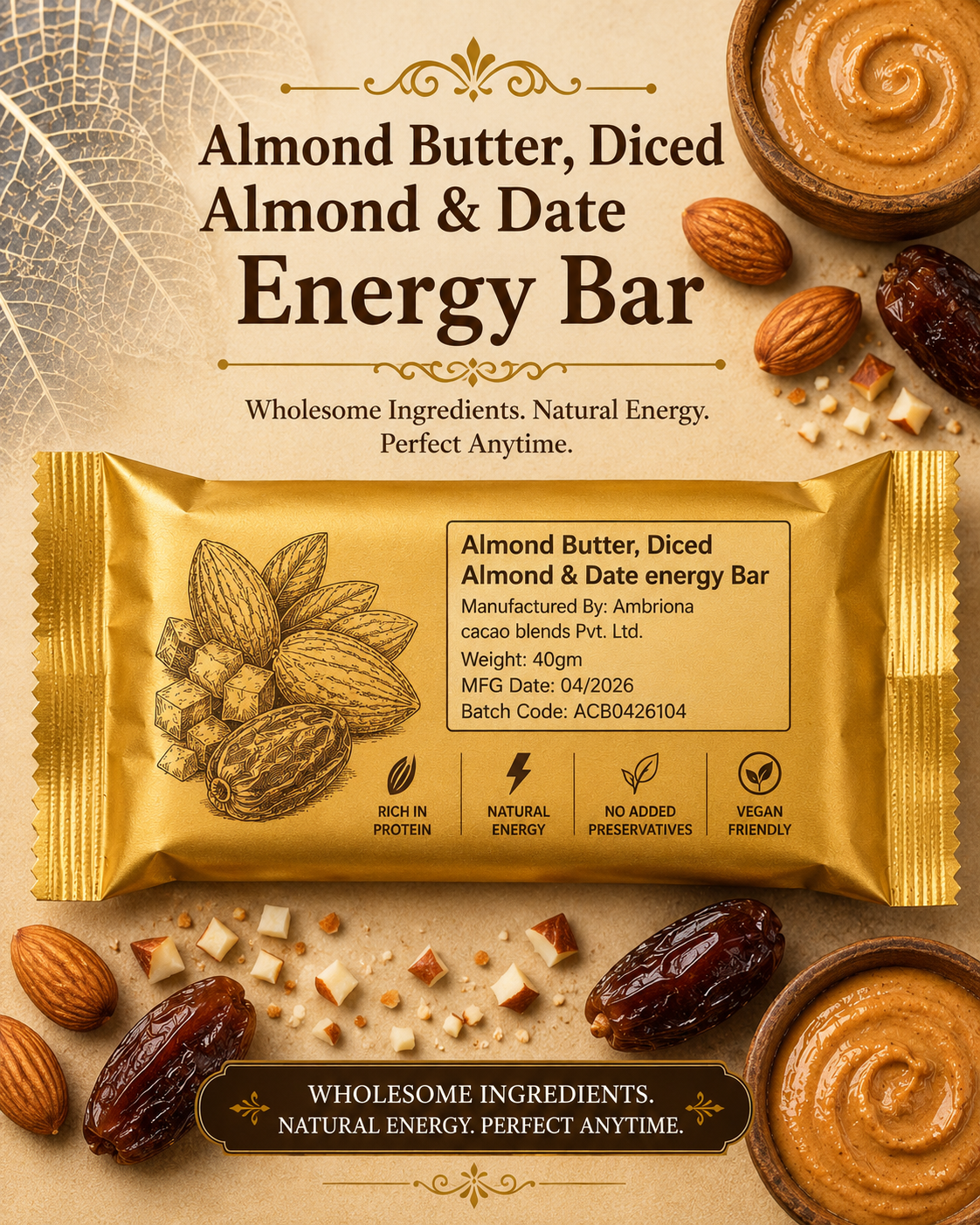 Almond Butter & Date Energy Bar