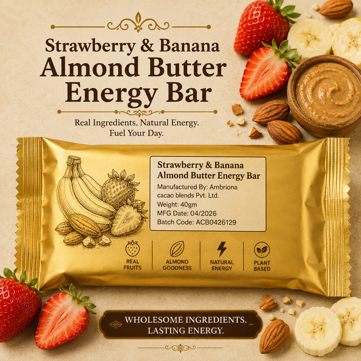 Strawberry & Banana Almond Bar
